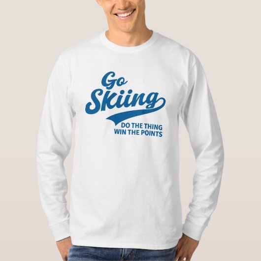Go Skiing – Minimal Winter Sports Typography Desig Tシャツ (正面)