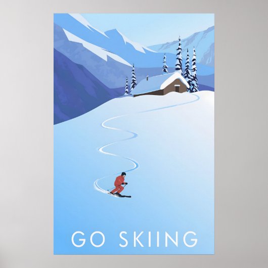 Go Skiing Travel Poster ポスター (正面)