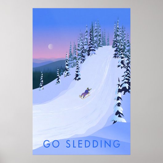 Go Sledding Travel Poster ポスター (正面)