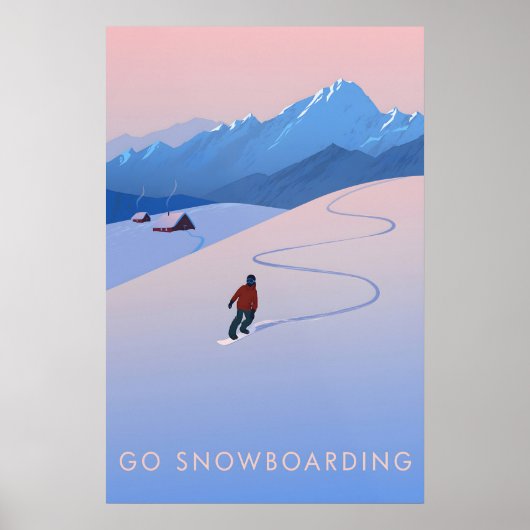 Go Snowboarding Travel Poster ポスター (正面)