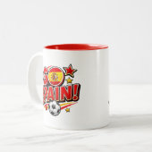 GO SPAIN サッカー ファン マグカップ | 愛国 スペイン フット (正面左)