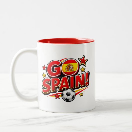 GO SPAIN サッカー ファン マグカップ | 愛国 スペイン フット (左)