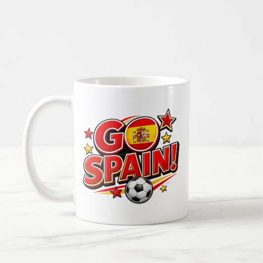GO SPAIN サッカー ファン マグカップ | 愛国 スペイン フット (左)