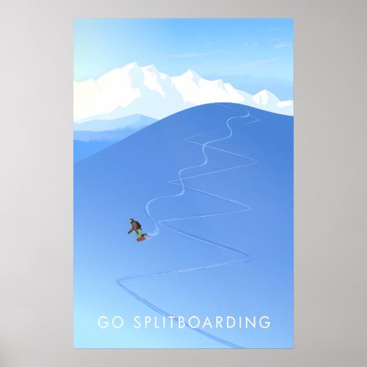 Go Splitboarding Travel Poster ポスター (正面)
