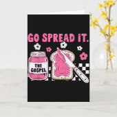 Go Spread It The Gospel Retro Funny Jar Floral Chr カード (黄色い花)