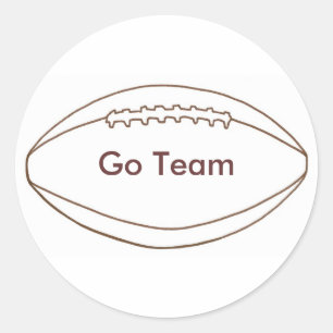 Go Team Football Outlineのシール ラウンドシール