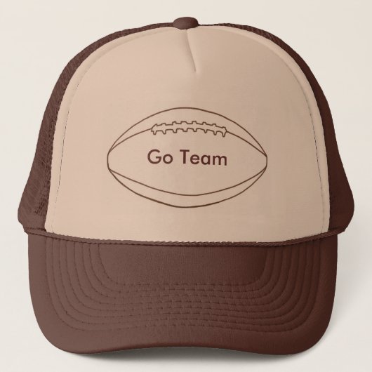 Go Team Outline Football Hats キャップ (正面)