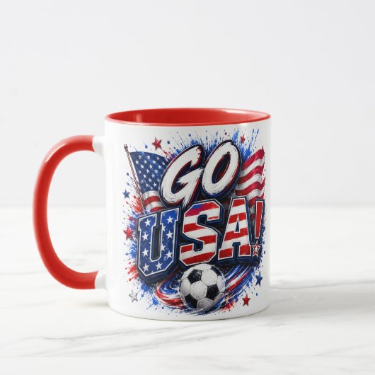 Go USA 愛国サッカーファンマグカップ | アメリカの炎 マグカップ (左)