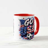 Go USA 愛国サッカーファンマグカップ | アメリカの炎 マグカップ (正面右)