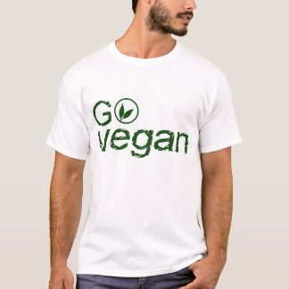 Go Vegan - basic white T-shirt Tシャツ