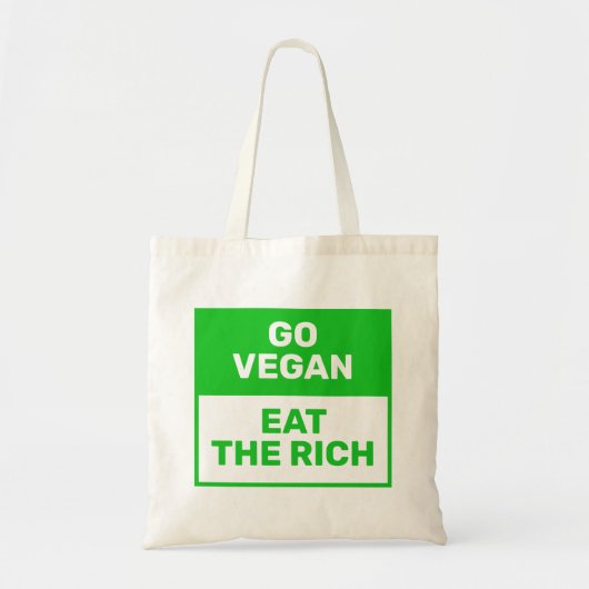 "Go Vegan - Eat The Rich" Green Climate Activism トートバッグ (正面)