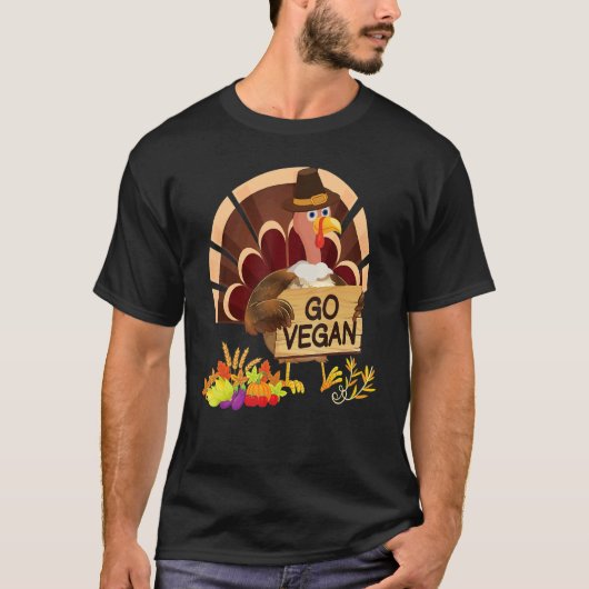 Go Vegan I'm Thankful For Vegetarians Thanksgiving Tシャツ (正面)