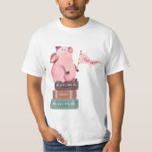 Go Vegan with Cute Pink Pig Tシャツ (正面)