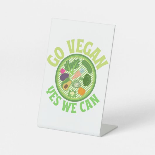 Go Vegan yes we can 台座サイン (正面)