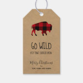 Go Wild Buffalo Black and Red Plaid/Kraft ID602 ギフトタグ (正面)