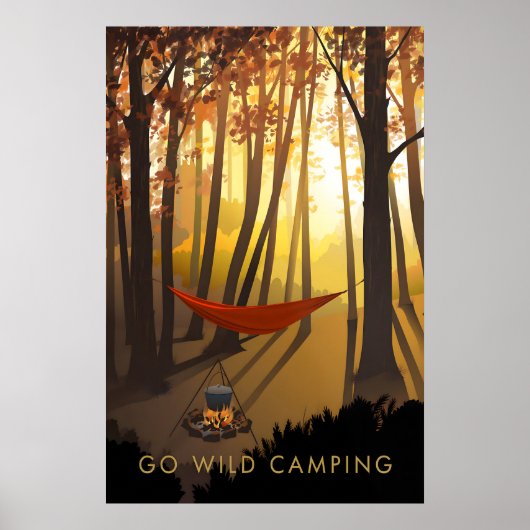 Go Wild Camping Travel Poster ポスター (正面)
