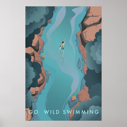 Go Wild Swimming Travel Poster ポスター (正面)
