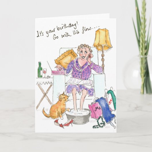 'Go with the Flow'誕生日カード カード (正面)