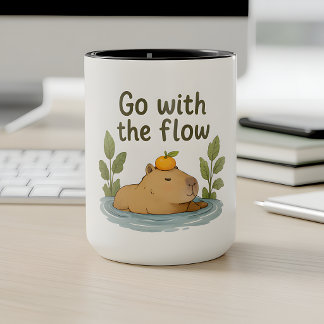 Go With the Flow カピバラ マグカップ – かわいいリラックスデザイン