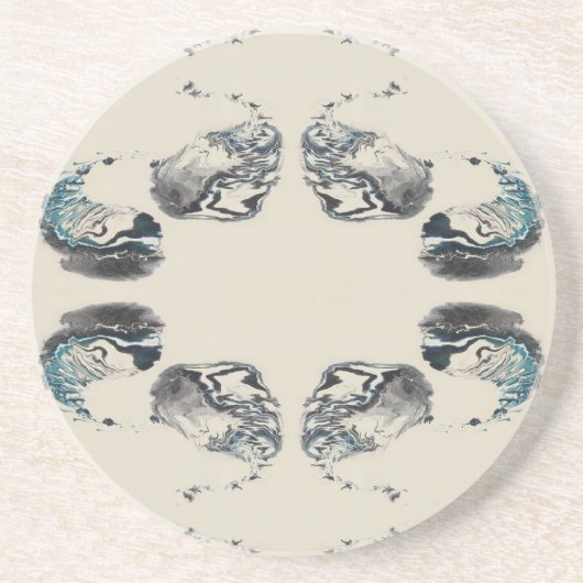 Go With the Flow - Acrylic Pouring コースター (正面)