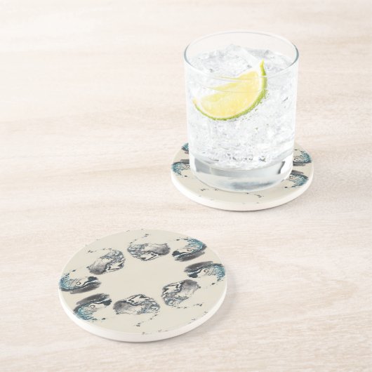 Go With the Flow - Acrylic Pouring コースター (側面)