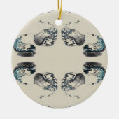 Go With the Flow - Acrylic Pouring セラミックオーナメント (正面)