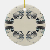 Go With the Flow - Acrylic Pouring セラミックオーナメント (裏面)