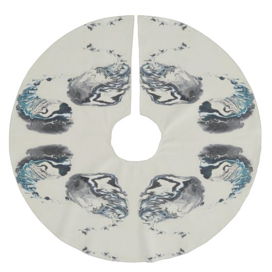 Go With the Flow - Acrylic Pouring ブラッシュドポリエステルツリースカート (正面)