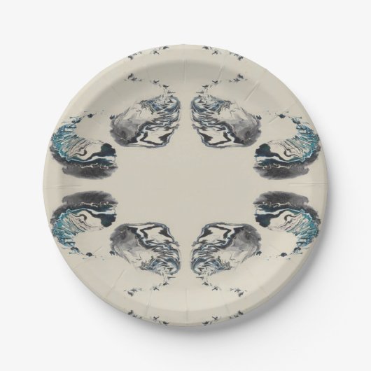 Go With the Flow - Acrylic Pouring ペーパープレート (正面)