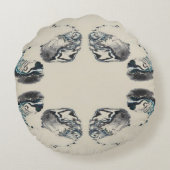 Go With the Flow - Acrylic Pouring ラウンドクッション (裏面)