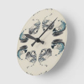 Go With the Flow - Acrylic Pouring ラウンド壁時計 (傾斜)