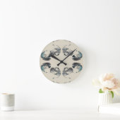 Go With the Flow - Acrylic Pouring ラウンド壁時計 (ホーム)