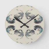 Go With the Flow - Acrylic Pouring ラウンド壁時計 (正面)