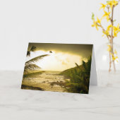 Goaの曇ったビーチ カード (黄色い花)