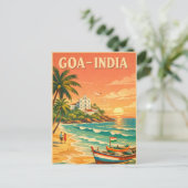 Goa, India, in a classic retro travel ポストカード (スタンド正面)