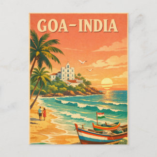 Goa, India, in a classic retro travel ポストカード