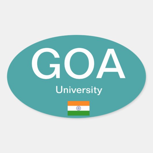 Goa University* (インド)ユーロスタイルオーバルステッカー 楕円形シール (正面)