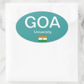 Goa University* (インド)ユーロスタイルオーバルステッカー 楕円形シール (バッグ)