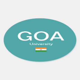 Goa University* (インド)ユーロスタイルオーバルステッカー 楕円形シール