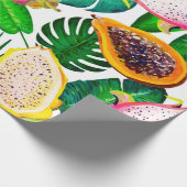 GoacheシームレスパターンとTropic葉 Pattern and fr ラッピングペーパー (角)