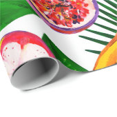 GoacheシームレスパターンとTropic葉 Pattern and fr ラッピングペーパー (ロールコーナー)