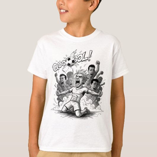 GOAL! サッカーお祝いキッズTシャツ Tシャツ (正面)