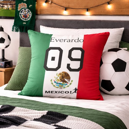Goal Getter Mexico Flag Personalized Sports クッション