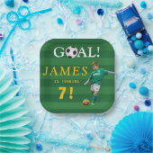 Goal! Soccer Birthday Plate for Kids – Editable ペーパープレート (パーティー)