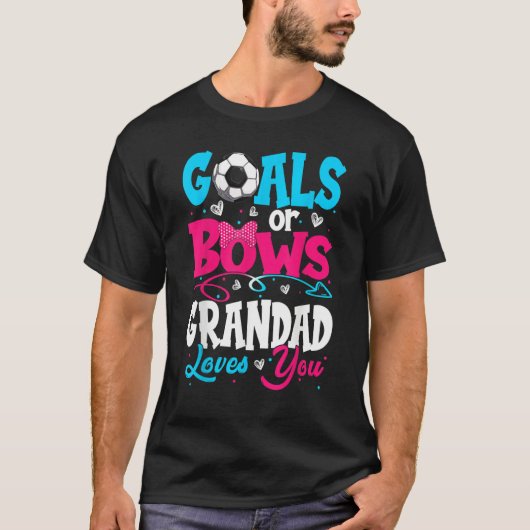 Goals Or Bow Keeper Of Gender Grandad Loves You Re Tシャツ (正面)