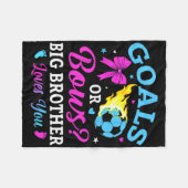 Goals Or Bows Big Brother Loves You Soccer Gender  フリースブランケット (正面(横))