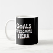 Goals Welcome Here Retro Soccer _2 コーヒーマグカップ (左)