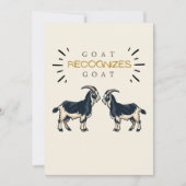 「GOATはGOATと認める」ユーモラスな父の誕生日フォトカード カード (正面)