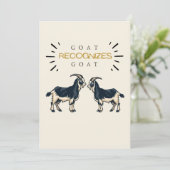 「GOATはGOATと認める」ユーモラスな父の誕生日フォトカード カード (スタンド正面)