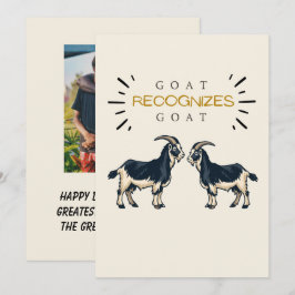 「GOATはGOATと認める」ユーモラスな父の誕生日フォトカード カード